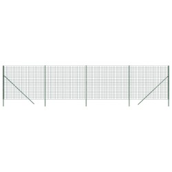 vidaXL Cerca de alambre de acero galvanizado verde 2,2x10 m