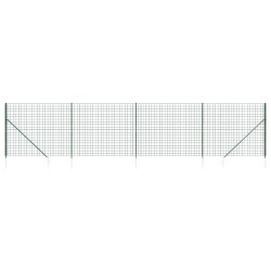 vidaXL Cerca de alambre con pinchos de anclaje verde 2,2x10 m