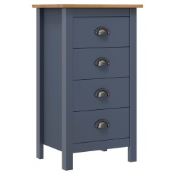 vidaXL Mesita de noche Hill madera maciza de pino gris 46x35x49,5 cm