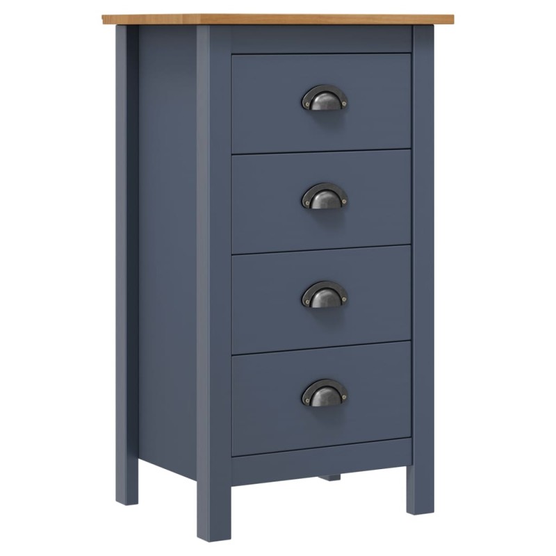 vidaXL Mesita de noche Hill madera maciza de pino gris 46x35x49,5 cm vidaXL Mesita de noche Hill madera maciza de pino gris 46x35x49,5 cm