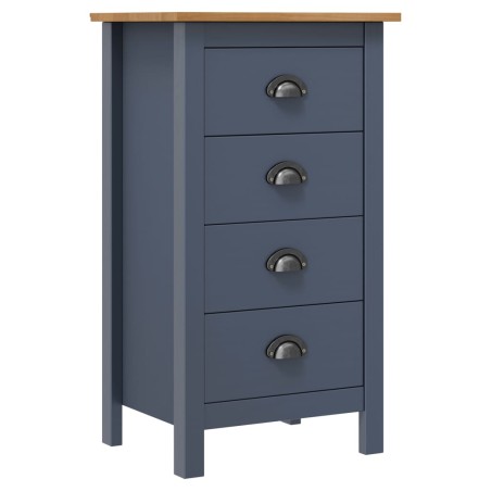 vidaXL Mesita de noche Hill madera maciza de pino gris 46x35x49,5 cm