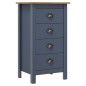 vidaXL Mesita de noche Hill madera maciza de pino gris 46x35x49,5 cm vidaXL Mesita de noche Hill madera maciza de pino gris 46x35x49,5 cm