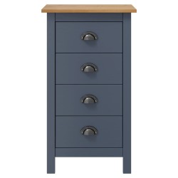 vidaXL Mesita de noche Hill madera maciza de pino gris 46x35x49,5 cm