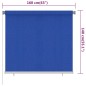vidaXL Persiana enrollable de jardín HDPE azul 160x140 cm vidaXL Persiana enrollable de jardín HDPE azul 160x140 cm