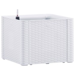 vidaXL Arriate con sistema de riego automático blanco 43x43x33 cm