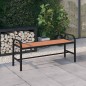 vidaXL Banco de jardín acero y WPC marrón y negro 124,5 cm vidaXL Banco de jardín acero y WPC marrón y negro 124,5 cm