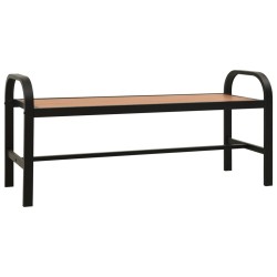 vidaXL Banco de jardín acero y WPC marrón y negro 124,5 cm