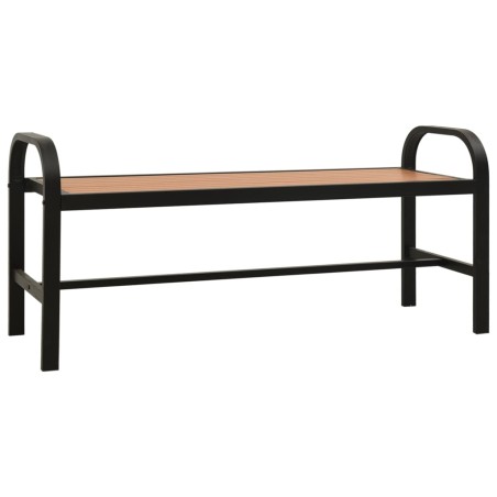 vidaXL Banco de jardín acero y WPC marrón y negro 124,5 cm