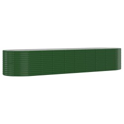 vidaXL Jardinera arriate acero recubrimiento polvo verde 396x100x68 cm