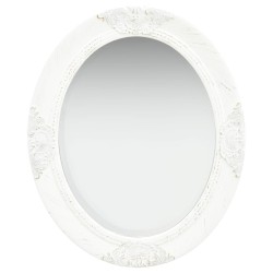 vidaXL Espejo de pared estilo barroco blanco 50x60 cm