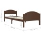 vidaXL Estructura de cama madera maciza pino marrón oscuro 100x200 cm