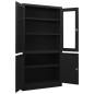 vidaXL Armario de oficina de acero negro 90x40x180 cm