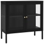 vidaXL Aparador de acero y vidrio negro 70x35x70 cm vidaXL Aparador de acero y vidrio negro 70x35x70 cm