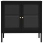 vidaXL Aparador de acero y vidrio negro 70x35x70 cm vidaXL Aparador de acero y vidrio negro 70x35x70 cm