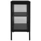 vidaXL Aparador de acero y vidrio negro 70x35x70 cm vidaXL Aparador de acero y vidrio negro 70x35x70 cm