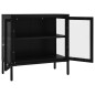 vidaXL Aparador de acero y vidrio negro 70x35x70 cm vidaXL Aparador de acero y vidrio negro 70x35x70 cm