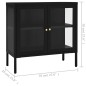 vidaXL Aparador de acero y vidrio negro 70x35x70 cm vidaXL Aparador de acero y vidrio negro 70x35x70 cm
