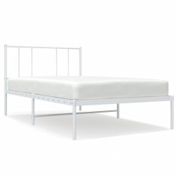 vidaXL Estructura de cama de metal con cabecero blanco 100x200 cm