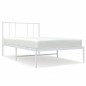 vidaXL Estructura de cama de metal con cabecero blanco 100x200 cm vidaXL Estructura de cama de metal con cabecero blanco 100x200 cm