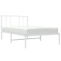 vidaXL Estructura de cama de metal con cabecero blanco 100x200 cm vidaXL Estructura de cama de metal con cabecero blanco 100x200 cm