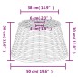 vidaXL Pantalla para lámpara de techo mimbre blanco Ø50x30 cm vidaXL Pantalla para lámpara de techo mimbre blanco Ø50x30 cm