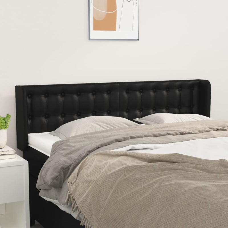 vidaXL Cabecero de cuero sintético negro 147x16x78/88 cm vidaXL Cabecero de cuero sintético negro 147x16x78/88 cm