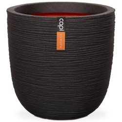 Capi Macetero Nature Rib negro 43x41 cm KBLR933 