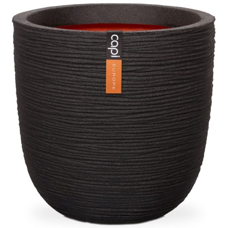 Capi Macetero Nature Rib negro 43x41 cm KBLR933 