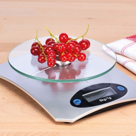 HI Báscula de cocina digital plateada