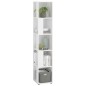 FMD Estantería de esquina con 10 compartimentos laterales blanco FMD Estantería de esquina con 10 compartimentos laterales blanco