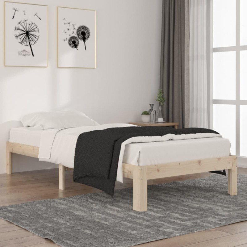 vidaXL Estructura de cama de madera maciza de pino 90x200 cm vidaXL Estructura de cama de madera maciza de pino 90x200 cm