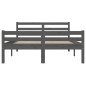 vidaXL Estructura de cama madera maciza gris tamaño king 150x200 cm vidaXL Estructura de cama madera maciza gris tamaño king 150x200 cm