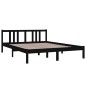 vidaXL Estructura de cama madera maciza negro tamaño king 150x200 cm vidaXL Estructura de cama madera maciza negro tamaño king 150x200 cm