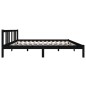 vidaXL Estructura de cama madera maciza negro tamaño king 150x200 cm vidaXL Estructura de cama madera maciza negro tamaño king 150x200 cm