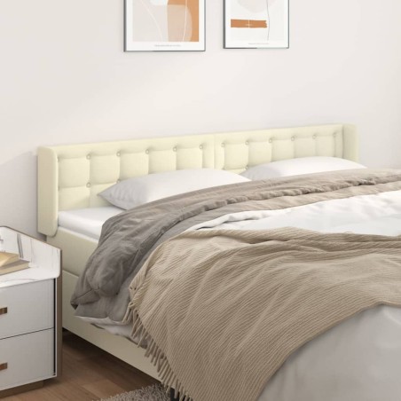 vidaXL Cabecero de cuero sintético color crema 183x16x78/88 cm