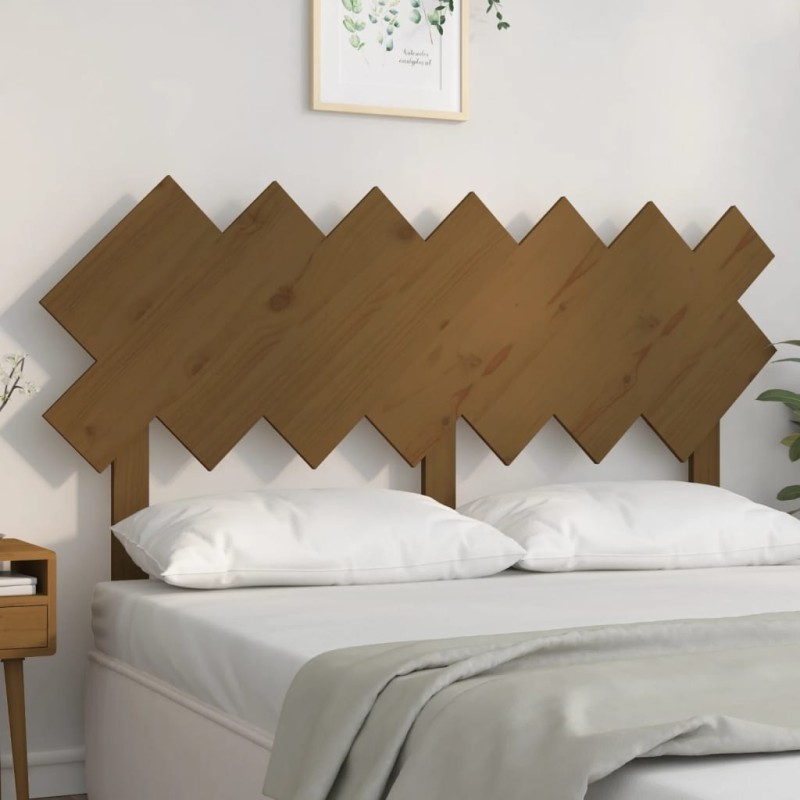 vidaXL Cabecero de cama madera maciza pino marrón miel 151,5x3x81 cm vidaXL Cabecero de cama madera maciza pino marrón miel 151,5x3x81 cm