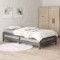 vidaXL Cama apilable de madera pino maciza gris 75x190 cm