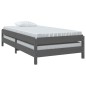 vidaXL Cama apilable de madera pino maciza gris 75x190 cm