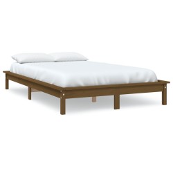 vidaXL Estructura de cama madera maciza de pino marrón miel 200x200 cm