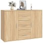 vidaXL Aparador de madera contrachapada roble Sonoma 91x29,5x65 cm
