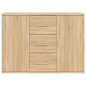 vidaXL Aparador de madera contrachapada roble Sonoma 91x29,5x65 cm