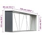 vidaXL Casetilla para leña acero galvanizado gris 330x84x152 cm vidaXL Casetilla para leña acero galvanizado gris 330x84x152 cm