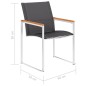 vidaXL Sillas de jardín 2 unidades textilene y acero inoxidable gris vidaXL Sillas de jardín 2 unidades textilene y acero inoxidable gris