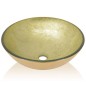 vidaXL Lavabo de vidrio templado dorado 42 cm vidaXL Lavabo de vidrio templado dorado 42 cm