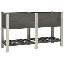 vidaXL Mesa de cultivo para jardín con estante WPC gris 150x50x90 cm