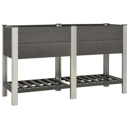 vidaXL Mesa de cultivo para jardín con estante WPC gris 150x50x90 cm