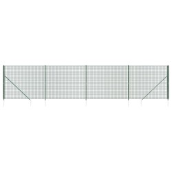 vidaXL Cerca de alambre con pinchos de anclaje verde 2x10 m
