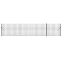 vidaXL Cerca de alambre con pinchos de anclaje gris antracita 2x10 m