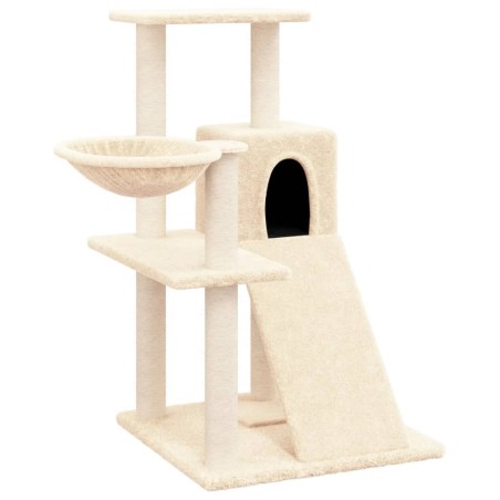 vidaXL Rascador para gatos con postes de sisal color crema 82 cm