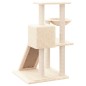 vidaXL Rascador para gatos con postes de sisal color crema 82 cm